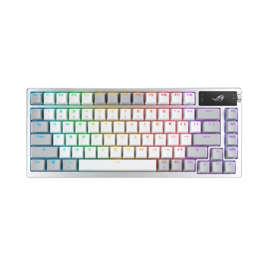 Tipkovnica ASUS Gaming ROG Azoth, bežična, WiFi, Bluetooth, USB C, US Layout, RGB, bijela