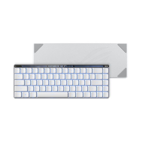 Tipkovnica ASUS Gaming ROG Falchion RX, bežična, WiFi, Bluetooth, USB C, US Layout, RGB, Low Profile, bijela Tipkovnica ASUS Gaming ROG Falchion RX, bežična, WiFi, Bluetooth, USB C, US Layout, RGB, Low Profile, bijela