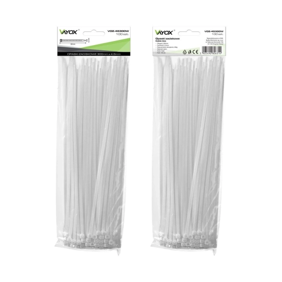 Vezica VAYOX VOZ-45300W PVC 4.5x300mm bijela 100 komada u pakiranju Vezica VAYOX VOZ-45300W PVC 4.5x300mm bijela 100 komada u pakiranju