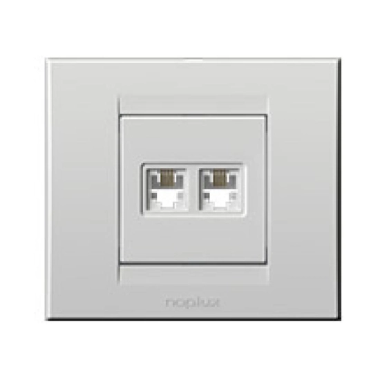 Telefonska utičnica dupla NOPALLUX 844411,2, RJ11 6/4, bijela