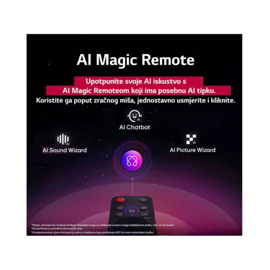 Televizor QNED 55incha LG 55QNED85A3C.AEU, WebOS, 4K UHD, DVB-T2/C/S2, HDMI, WiFi, Bluetooth, RJ45, USB A, Energetska oznaka F