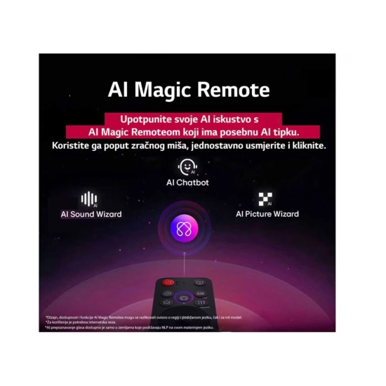 Televizor QNED 65incha LG 65QNED84A3C.AEU, WebOS, 4K UHD, DVB-T2/C/S2, HDMI, WiFi, Bluetooth, RJ45, USB A, Energetska oznaka E Televizor QNED 65incha LG 65QNED84A3C.AEU, WebOS, 4K UHD, DVB-T2/C/S2, HDMI, WiFi, Bluetooth, RJ45, USB A, Energetska oznaka E