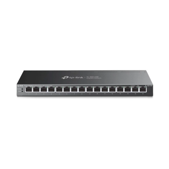 Switch TP-LINK TL-SG116P, 16-portni, 1 Gbps, 16x Poe+, sivi