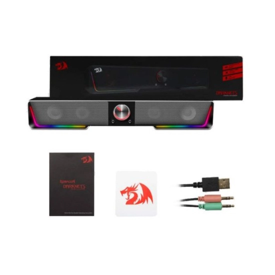 Zvučnik REDRAGON Darknets GS570 BT, 2.0, 1.5W, USB A, 3.5mm, RGB, crni Zvučnik REDRAGON Darknets GS570 BT, 2.0, 1.5W, USB A, 3.5mm, RGB, crni