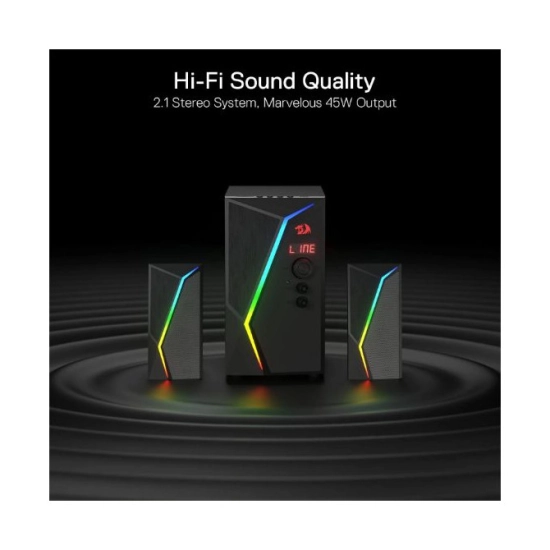 Zvučnici REDRAGON Anvil Pro GS520-PRO, 2.1, 10W, USB A, USB C, 3.5mm, RGB, crni Zvučnici REDRAGON Anvil Pro GS520-PRO, 2.1, 10W, USB A, USB C, 3.5mm, RGB, crni