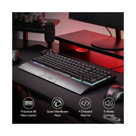Tipkovnica REDRAGON Gaming Shiva Pro K515, žičana, USB A, membranska, Linear Switch, RGB, crna