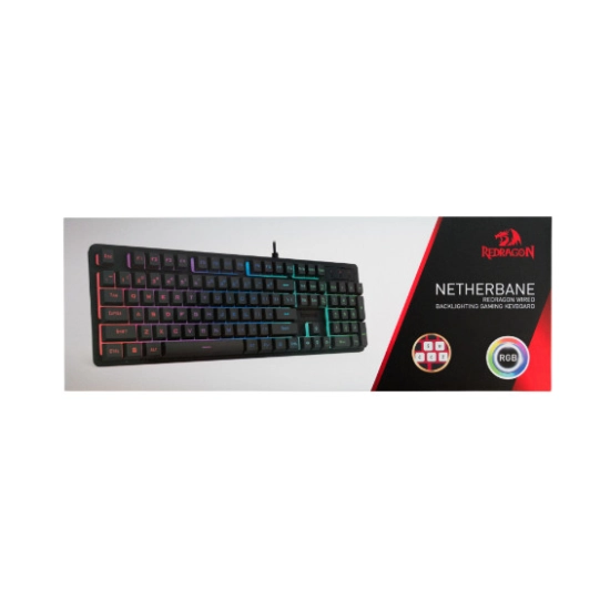 Tipkovnica REDRAGON Gaming Netherbane K521, žičana, USB C, membranska, HR Layout, RGB, crna Tipkovnica REDRAGON Gaming Netherbane K521, žičana, USB C, membranska, HR Layout, RGB, crna