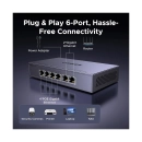 Switch UGREEN, 6-portni, RJ45, 6x Poe, sivi