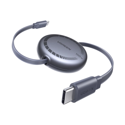 Kabel UGREEN, USB C (M) na USB C (M), s uvlačnim kabelom, 1m, crni