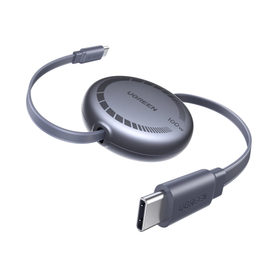 Kabel UGREEN, USB C (M) na USB C (M), s uvlačnim kabelom, 1m, crni Kabel UGREEN, USB C (M) na USB C (M), s uvlačnim kabelom, 1m, crni