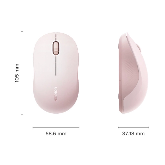 Miš UGREEN, bežični, Bluetooth, 4000dpi, rozi Miš UGREEN, bežični, Bluetooth, 4000dpi, rozi