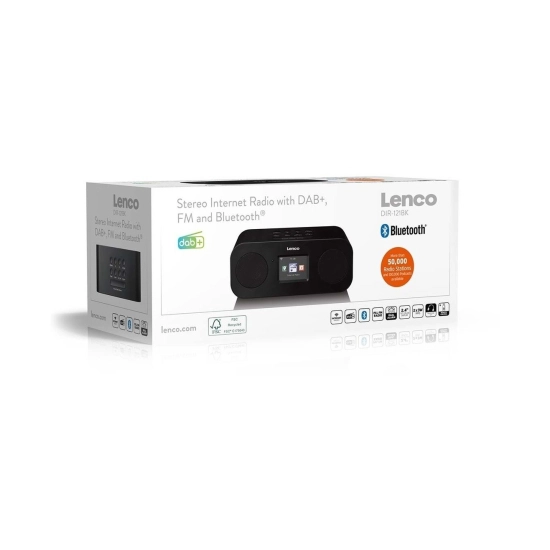 Radio primjenik LENCO DIR-121BK, FM, DAB/DAB+, WiFi, Bluetooth 5.3, 3.5mm, LCD zaslon, crni Radio primjenik LENCO DIR-121BK, FM, DAB/DAB+, WiFi, Bluetooth 5.3, 3.5mm, LCD zaslon, crni