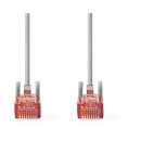Kabel NEDIS CCGL85230GY10, Patch, CAT 6, U/UTP, 1m, sivi, label