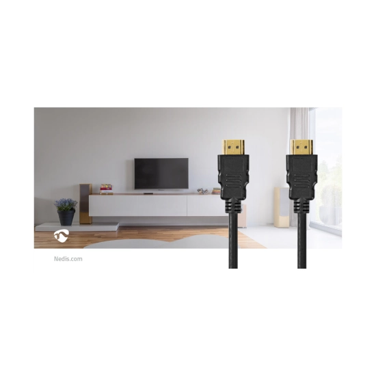 Kabel NEDIS CVGL35000BK20, HDMI (M) na HDMI (M), 8K@60Hz, Gold plated, 2m, crni, label Kabel NEDIS CVGL35000BK20, HDMI (M) na HDMI (M), 8K@60Hz, Gold plated, 2m, crni, label