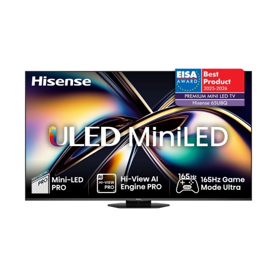 Televizor Mini LED 65incha HISENSE 65U8Q, VIDAA OS, 4K UHD, DVB-T2/C/S2, HDMI, WiFi, Bluetooth, RJ45, USB C, Energetska oznaka E