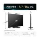 Televizor Mini LED 65incha HISENSE 65U7Q PRO, VIDAA OS, 4K UHD, DVB-T2/C/S2, HDMI, WiFi, Bluetooth, RJ45, USB A, Energetska oznaka E