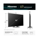 Televizor Mini LED 50incha HISENSE 50U7Q, VIDAA OS, 4K UHD, DVB-T2/C/S2, HDMI, WiFi, Bluetooth, RJ45, USB A, Energetska oznaka E