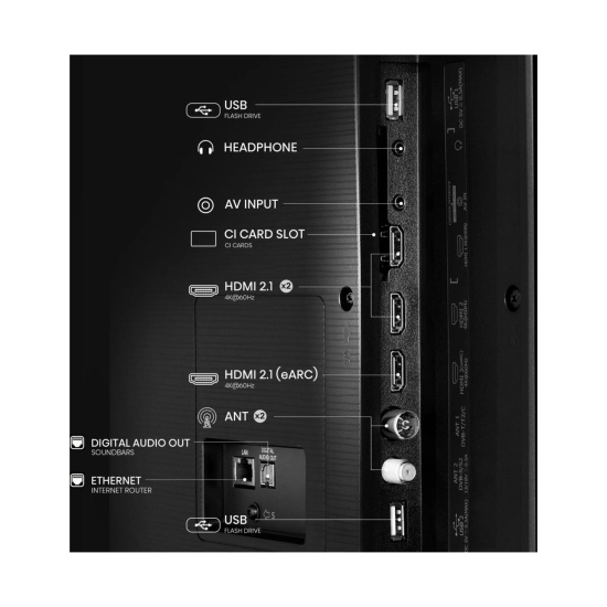 Televizor QLED 65incha HISENSE 65E7Q, VIDAA OS, 4K UHD, DVB-T2/C/S2, HDMI, WiFi, Bluetooth, RJ45, USB A, Energetska oznaka E