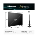Televizor LED 58incha HISENSE 58A6Q, VIDAA OS, 4K UHD, DVB-T2/C/S2, HDMI, WiFi, Bluetooth, RJ45, USB A, Energetska oznaka E