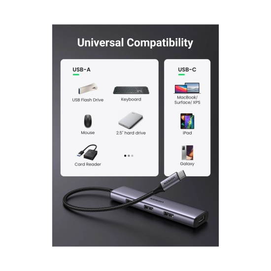 OŠTEĆENA AMBALAŽA - USB HUB UGREEN, USB C 3.0, 4 portni, sivi OŠTEĆENA AMBALAŽA - USB HUB UGREEN, USB C 3.0, 4 portni, sivi