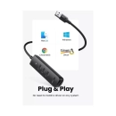 OŠTEĆENA AMBALAŽA - USB HUB UGREEN, USB A 3.0, 4-portni, crni, 0.25m