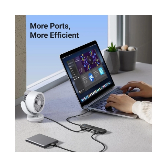 OŠTEĆENA AMBALAŽA - USB HUB UGREEN, USB A 3.0, 4-portni USB 3.0, sivi