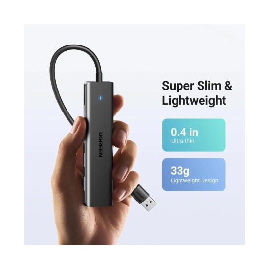 OŠTEĆENA AMBALAŽA - USB HUB UGREEN, USB A 3.0, 4-portni USB 3.0, sivi