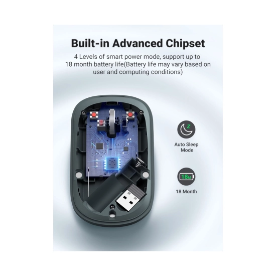 OŠTEĆENA AMBALAŽA - Miš UGREEN, bežični, SILENT, 4000 DPI, sivo crni OŠTEĆENA AMBALAŽA - Miš UGREEN, bežični, SILENT, 4000 DPI, sivo crni