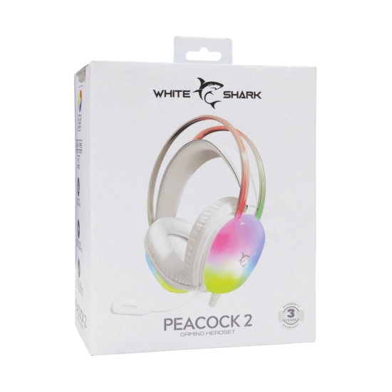 Slušalice WHITE SHARK GH-2444 PEACOCK-2, žičane, 3.5mm, mikrofon, za PS5/PS4/PC, bijele