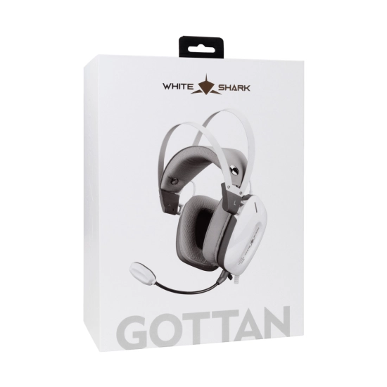 Slušalice WHITE SHARK GH-2446 GOTTAN, žičane, 3.5mm, mikrofon, za PS5/PS4/XBOX Series X/S/PC, bijele