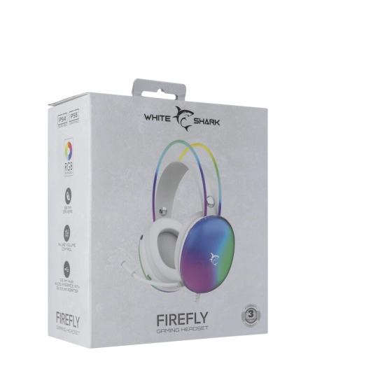 Slušalice WHITE SHARK GH-2342 FIREFLY, žičane, 3.5mm, mikrofon, za PS5/PS4/PC, bijele