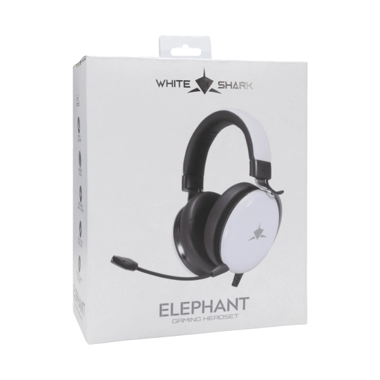 Slušalice WHITE SHARK GH-2540 ELEPHANT, žičane, 3.5mm, mikrofon, za PS5/PS4/PC, bijele