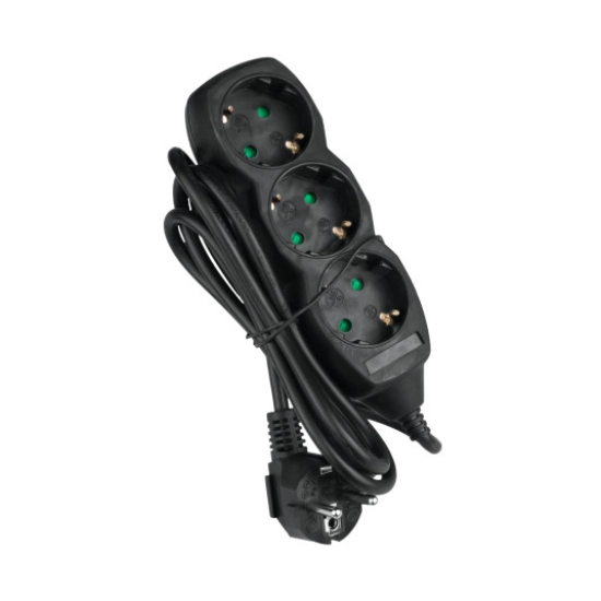 Kabel produžni DPM SPP07, 3-mjesta, 1.5m, kabel 3x1.5mm2, crni