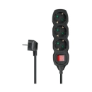 Kabel produžni DPM SPP16, 3-mjesta s prekidačem, 3m, kabel 3x1.5mm2, crni