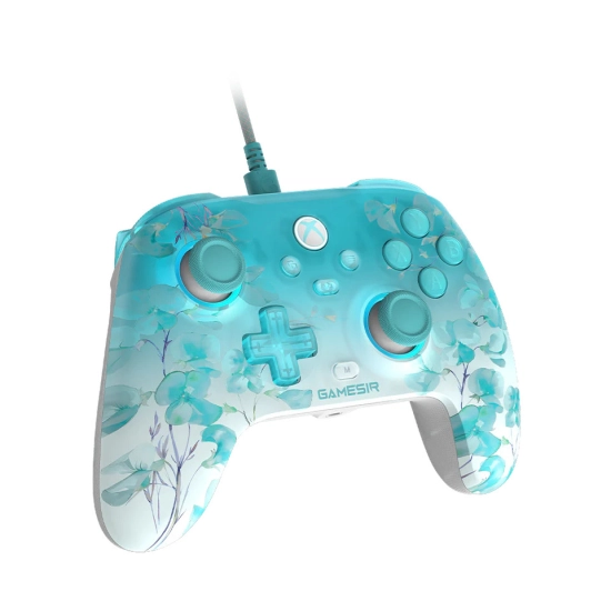 Gamepad GAMESIR T7 Pro W Floral, žičani, USB C, za Android/PC, plavi