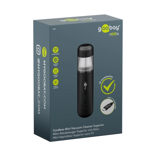 Ručni usisavač GOOBAY Superior 77829, 120W, 0.125L, crni Ručni usisavač GOOBAY Superior 77829, 120W, 0.125L, crni