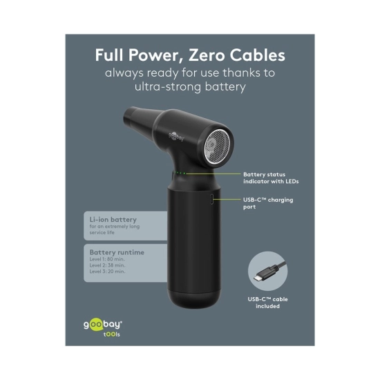Električno puhalo za prašinu GOOBAY Air Duster Advanced 77830, crni