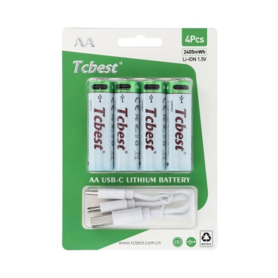 Baterija punjiva LI-ION USB C TCBEST, 1600mAh, R6 AA, USB C, 4 komada Baterija punjiva LI-ION USB C TCBEST, 1600mAh, R6 AA, USB C, 4 komada
