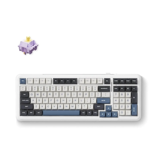 Tipkovnica MCHOSE K99-3A, bežična, WiFi, Bluetooth, USB C, mehanička, RGB, Navy Blue