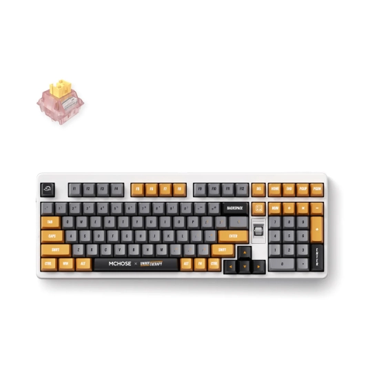 Tipkovnica MCHOSE x Unbox Therapy UT98, HW-UT98-4, bežična, WiFi, Bluetooth, USB C, mehanička, Retro Therapy