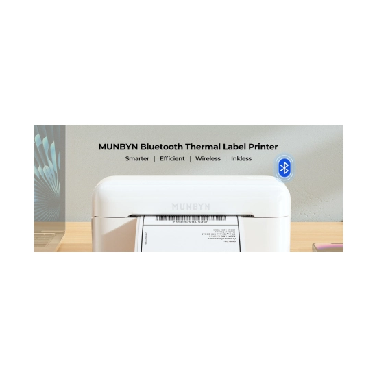 Termalni printer za naljepnice MUNBYN RW402B, 40-108mm, termalni, Bluetooth, USB, bijeli