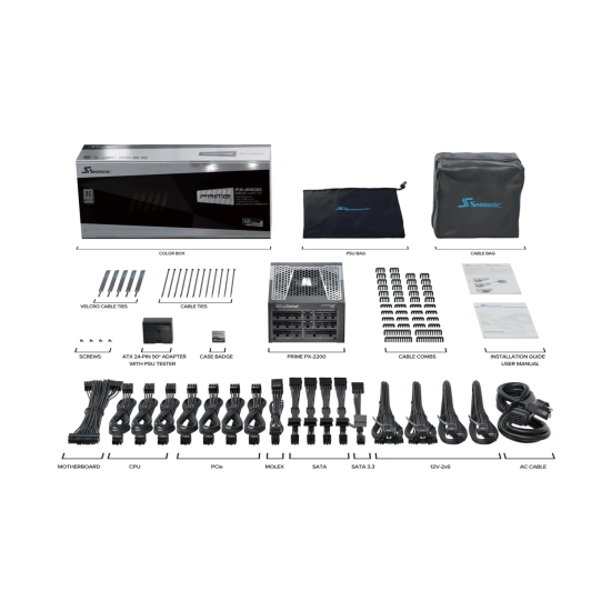 Napajanje 2200W, SEASONIC Prime PX 2200, modularno, 80+ Platinum, 135mm ventilator Napajanje 2200W, SEASONIC Prime PX 2200, modularno, 80+ Platinum, 135mm ventilator