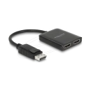 Adapter DELOCK, DisplayPort 1.4 (M) na 2x HDMI (Ž), 0.2m, crni