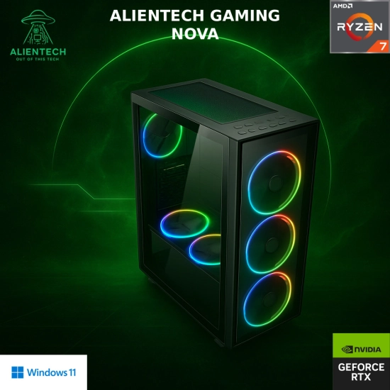 Računalo gaming ALIENTECH Gaming Nova, Ryzen 7 5800X, 16GB, 1TB SSD, NVIDIA RTX 5060, Windows 11P