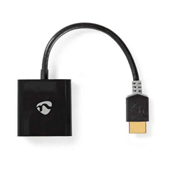 Adapter NEDIS CCBW34900AT02, HDMI (M) na VGA (Ž), USB micro B (Ž), 3.5mm (Ž), Gold plated, 0.2m, antracit, kutija