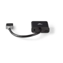 Adapter NEDIS CCBW34900AT02, HDMI (M) na VGA (Ž), USB micro B (Ž), 3.5mm (Ž), Gold plated, 0.2m, antracit, kutija