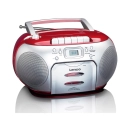 Radio prijemnik LENCO SCD-420RD, FM, CD Player, kasetofon, 3.5mm, LCD zaslon, srebrno crveni