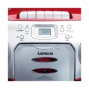 Radio prijemnik LENCO SCD-420RD, FM, CD Player, kasetofon, 3.5mm, LCD zaslon, srebrno crveni
