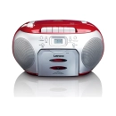 Radio prijemnik LENCO SCD-420RD, FM, CD Player, kasetofon, 3.5mm, LCD zaslon, srebrno crveni