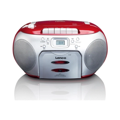 Radio prijemnik LENCO SCD-420RD, FM, CD Player, kasetofon, 3.5mm, LCD zaslon, srebrno crveni - Radio prijemnici Radio prijemnik LENCO SCD-420RD, FM, CD Player, kasetofon, 3.5mm, LCD zaslon, srebrno crveni - Radio prijemnici